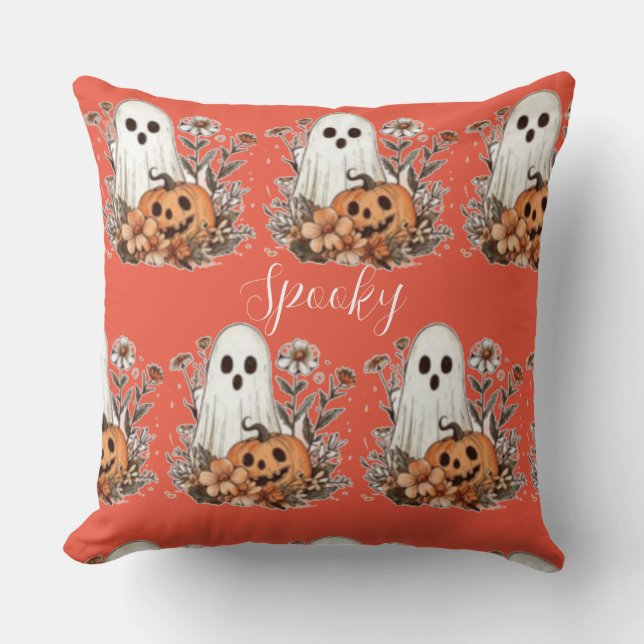 Spooky schattige Halloween spook Kussen (Voorkant)