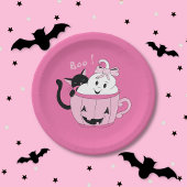 Spooky Schattige Roze Halloween Papier Bord - Ghos