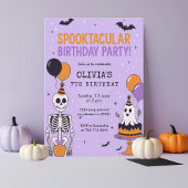 Spooky Schattige Skeleton & Ghost Birthday Kaart