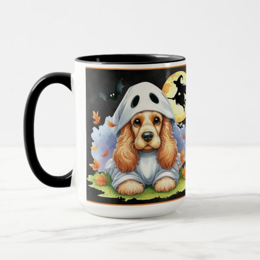 Spooky Schattigee Cocker Spaniel Ghost Dog Hallowe Mok (Links)
