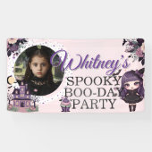 Spooky Schattigee gotische Paarse Verjaardag meisj Spandoek (Horizontaal)