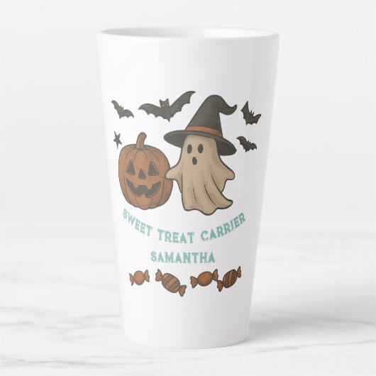 Spooky Schattigee Halloween - Boos, Bats & Treats Latte Mok (Voorkant)