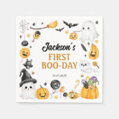 Spooky Schattigee Halloween Ghost Verjaardagsfeest Servet (Voorkant)