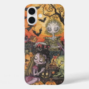 Spooky Schattigee Halloween iPhone 16 Plus Hoesje. Hoesje