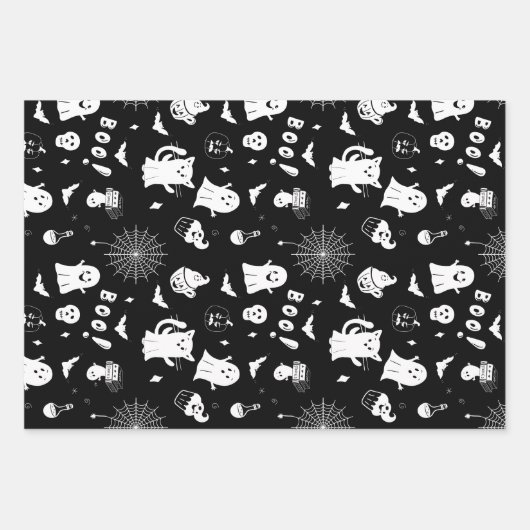 Spooky Schattigee Halloween Pattern Wrapping Paper (Voorkant 2)