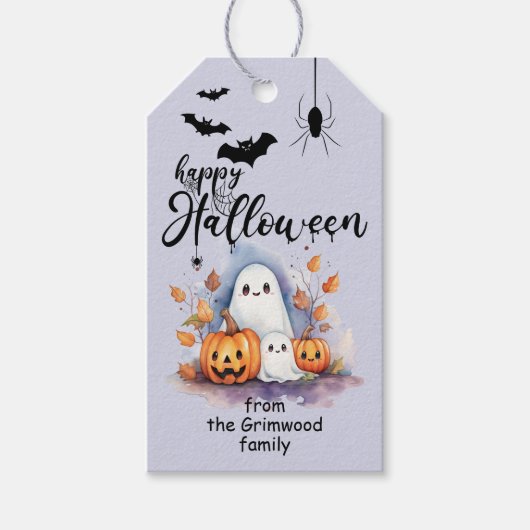 Spooky Schattigee Halloween Photo Gift Label Cadeaulabel (Voorkant)