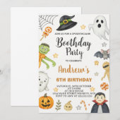 Spooky Schattigee Kinder Halloween Verjaardagsfees Kaart (Voorkant / Achterkant)