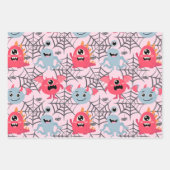 Spooky Schattigee Monsters Inpakpapier Vel (Voorkant)