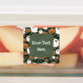 Spooky Schattigee spookkippen met pompoenen en vle Labels (Aangebracht)