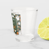 Spooky Schattigee spookkippen met pompoenen en vle Shot Glas (Rechts)