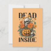 Spooky schedel en pompoen gepersonaliseerde Hallow Notitiekaartje (Voorkant)