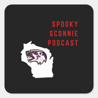 Spooky Sconnie Podcast vierkante stickers