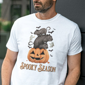 Spooky Season Capybara Halloween Grappig T-shirt