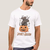 Spooky Season Capybara Halloween Grappig T-shirt (Voorkant)