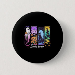 Spooky Season Ghost Cat Pumpkin in het Lijst Hallo Ronde Button 5,7 Cm