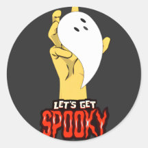 Spooky Season Ghost Hand Halloween Stickers