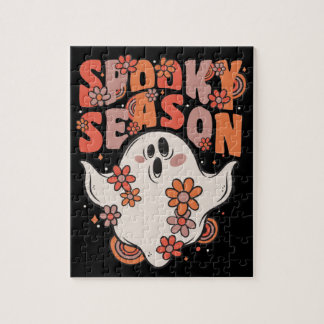 Spooky Season Groovy Ghost met bloemen Ji Legpuzzel