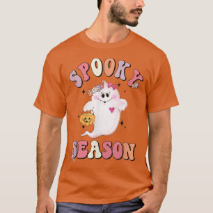 Spooky Season Groovy Halloween Ghost Pumpkin Spice T-shirt