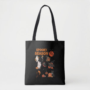 Spooky Season Halloween Black Cat Witch Ghost Pump Draagtas