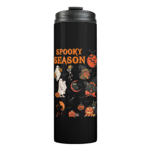 Spooky Season Halloween Black Cat Witch Ghost Pump Thermosbeker