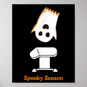 Spooky Season Halloween Schattigee Ghost Gymnast V Poster