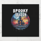 Spooky Season Halloween Sparkling Wijnetiket (Enkel label)