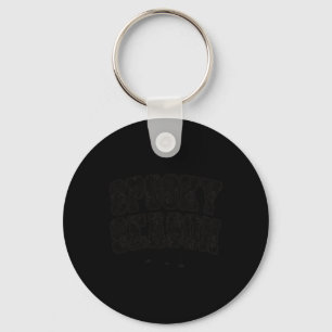 Spooky Season Halloween Spider Webs Varsity Tekst Sleutelhanger