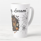 Spooky Season Haunted House Halloween Latte Mok (Rechterhoek)