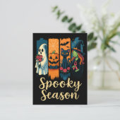 Spooky Season met Pink Ribbon Halloween Awareness Briefkaart (Staand voorkant)