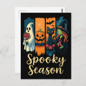 Spooky Season met Pink Ribbon Halloween Awareness Briefkaart (Voorkant / Achterkant)