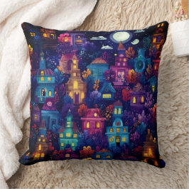 Spooky Season Neighbourhood bij nacht Kussen