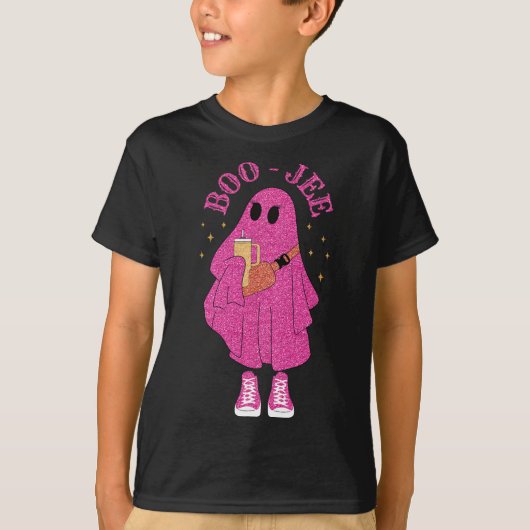 Spooky Season Pink Ghost Halloween Kostuum Boujee T-shirt (Voorkant)