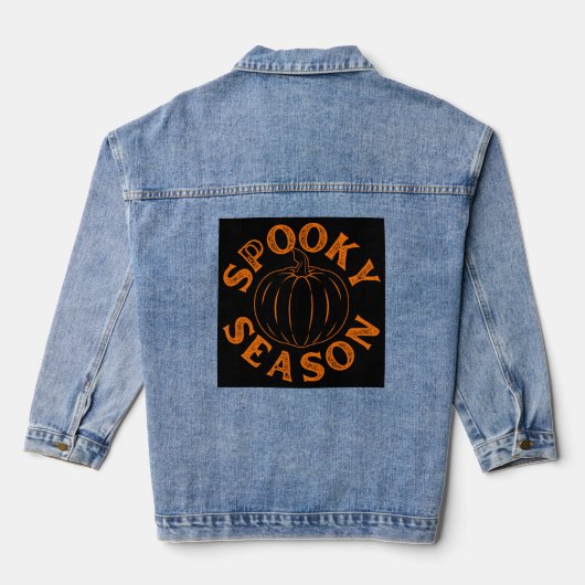 Spooky Season Pumpkin Denim Jacket (Achterkant)
