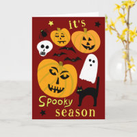 Spooky Season Pumpkins Ghost Bat HAPPY HALLOWEEN