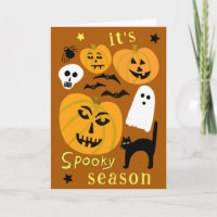 Spooky Season Pumpkins Ghost Bat HAPPY HALLOWEEN