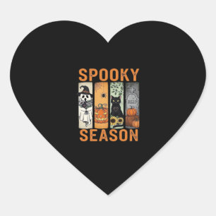 Spooky Season - Schattige Ghost, Black Cat, Pumpki Hart Sticker