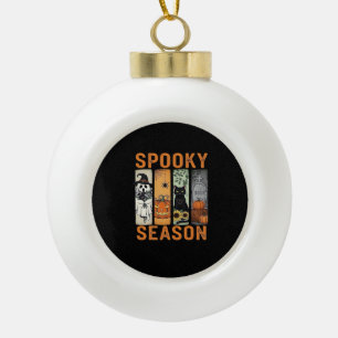 Spooky Season - Schattige Ghost, Black Cat, Pumpki Keramische Bal Ornament