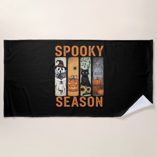 Spooky Season - Schattige Ghost, Black Cat, Pumpki Strandlaken