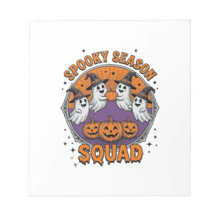 Spooky Season Squad Schattig Geest Halloween T-shi Notitieblok