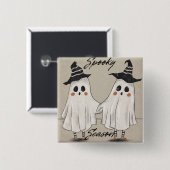 "Spooky Season Squad" Vierkante Button 5,1 Cm (Voorkant /achterkant)