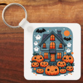Spooky Season Vibes Halloween Pumpkins Custom Sleutelhanger (Voorkant)