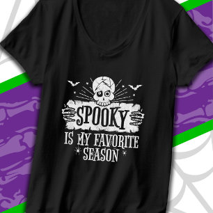 Spooky Seizoen Eng Skelet Vleermuizen Gelukkig Hal T-shirt