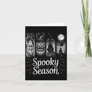 Spooky seizoen Grappig Halloween Boo Witch Cat Pum Kaart