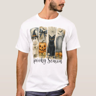 Spooky Seizoen Halloween Ghost Pumpkin T-shirt