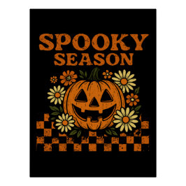 Spooky Seizoen Halloween Pompoen Perfect Poster