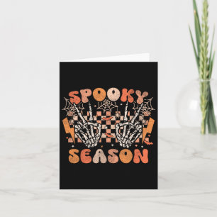 Spooky Seizoen Halloween Skelet Kostuum Retro Gro Kaart