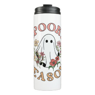 Spooky Seizoen Retro Halloween Groovy Ghost Thermosbeker