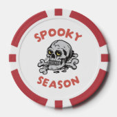 Spooky seizoen Scary Skull Halloween Poker Chips (Voorkant)