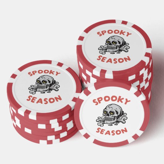 Spooky seizoen Scary Skull Halloween Poker Chips (Opstapeling)