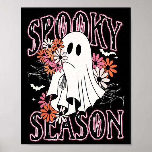 Spooky Seizoen Schattige Ghost Halloween Kostuum B Poster (Voorkant)